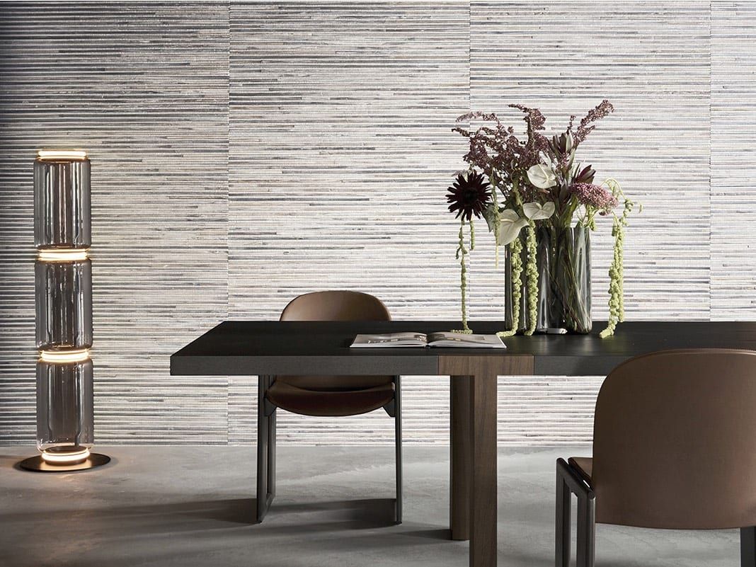 Metallic-Tapete mit Aluminium-Finish