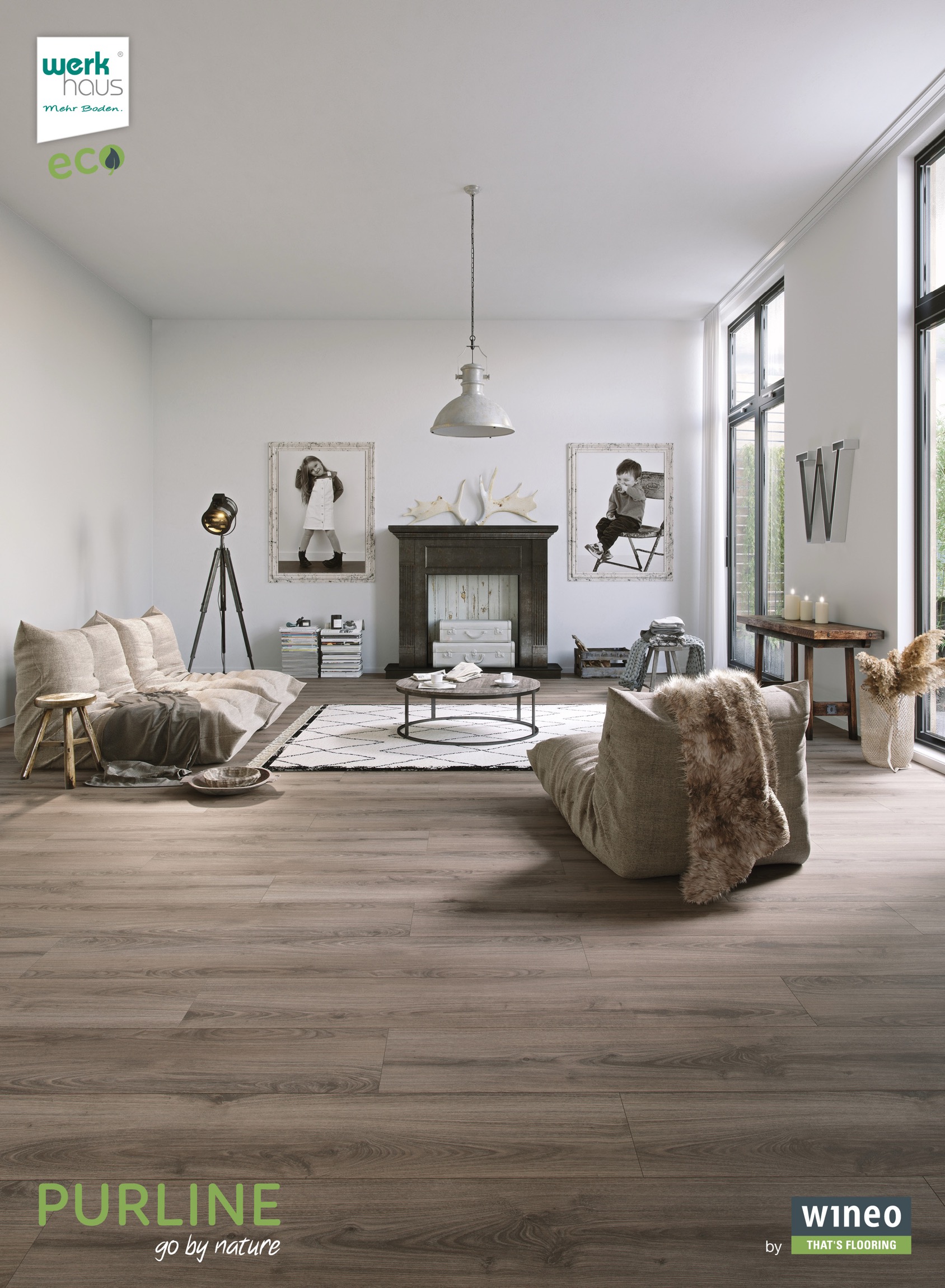 Purline Bioboden in moderner Raumgestaltung