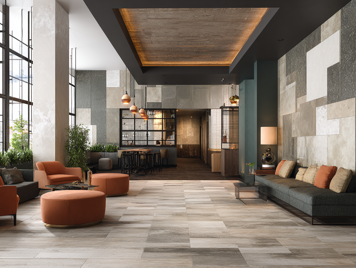 Moderner Bodenbelag in heller Wohnraum-Optik