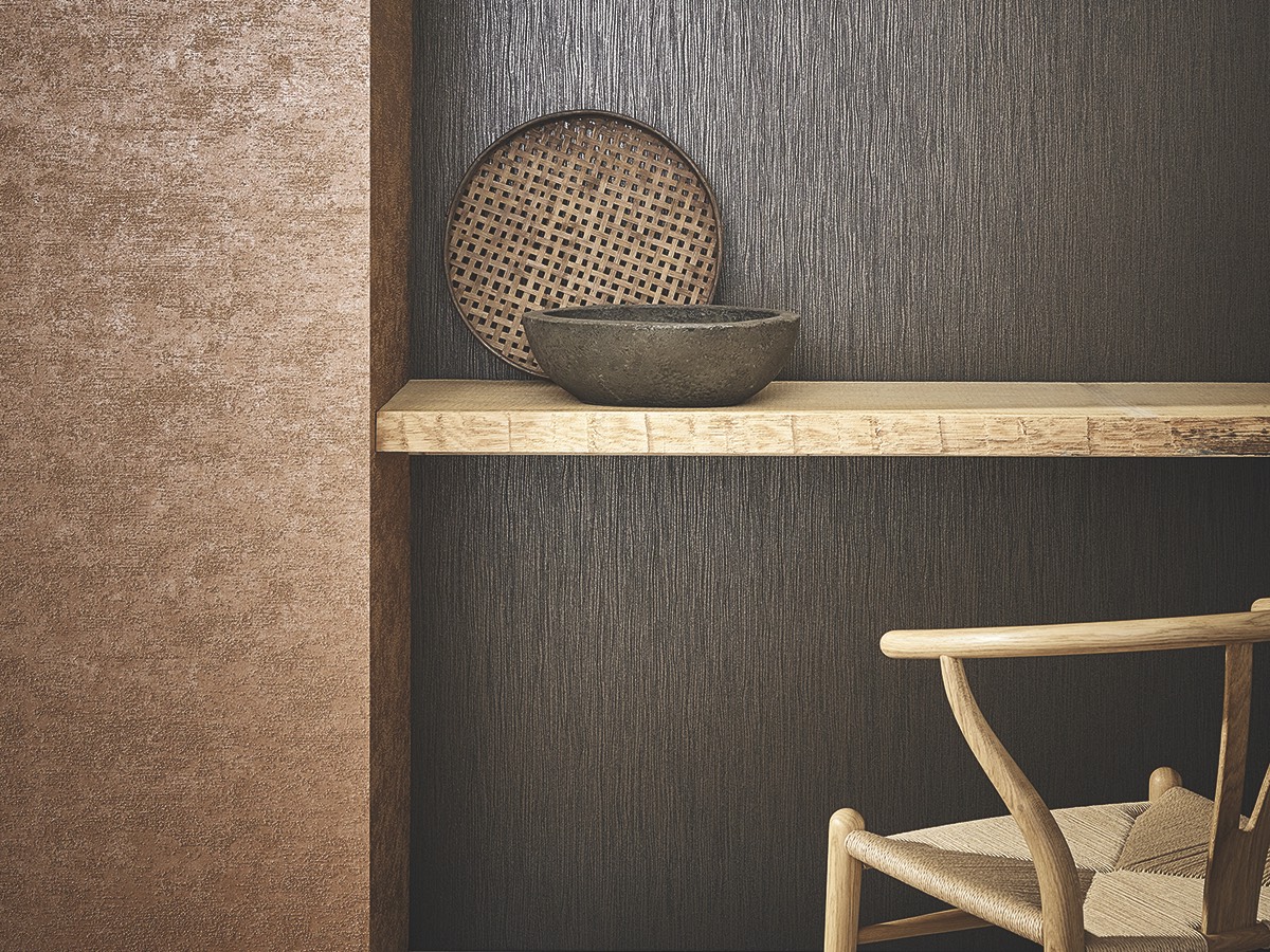 Metallic-Tapete mit Aluminium-Finish