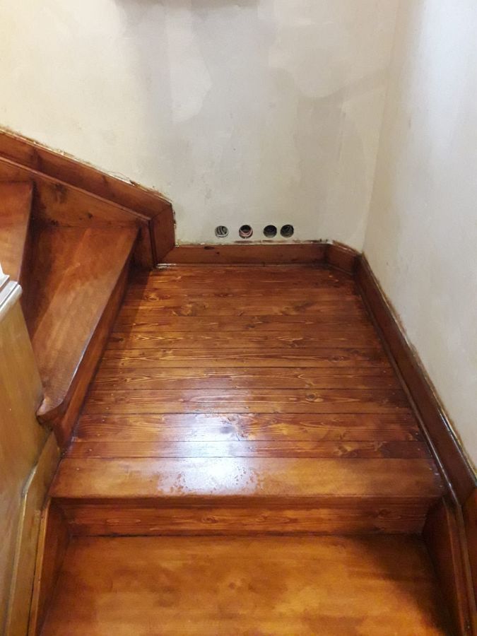 Professionelle Parkett-Aufarbeitung: Eiche Massivparkett und Holzdielen geschliffen, antikfarbig geölt und lackiert-18