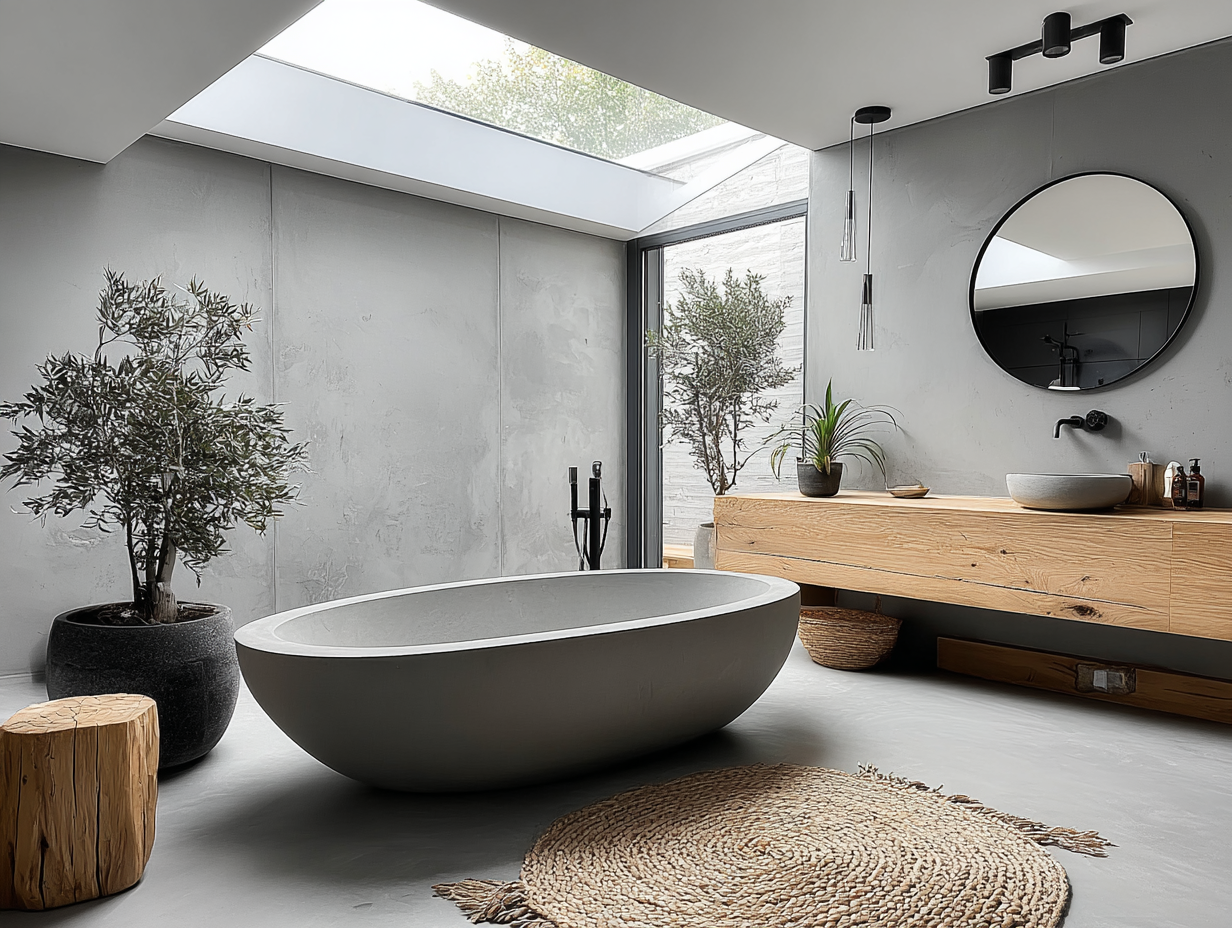 Fugenloser Spachtelboden in moderner Betonoptik