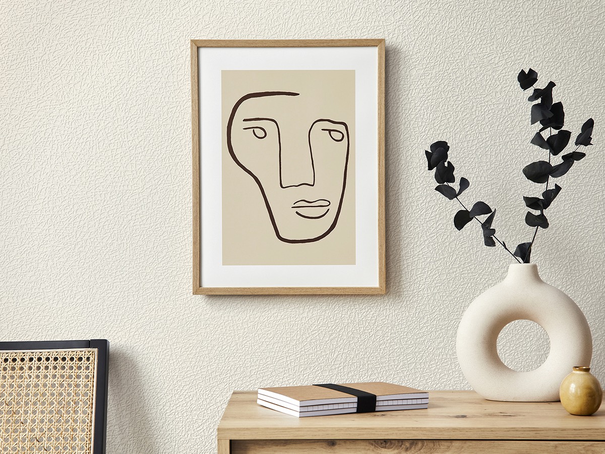 Strukturtapete in dezenter Leinenoptik