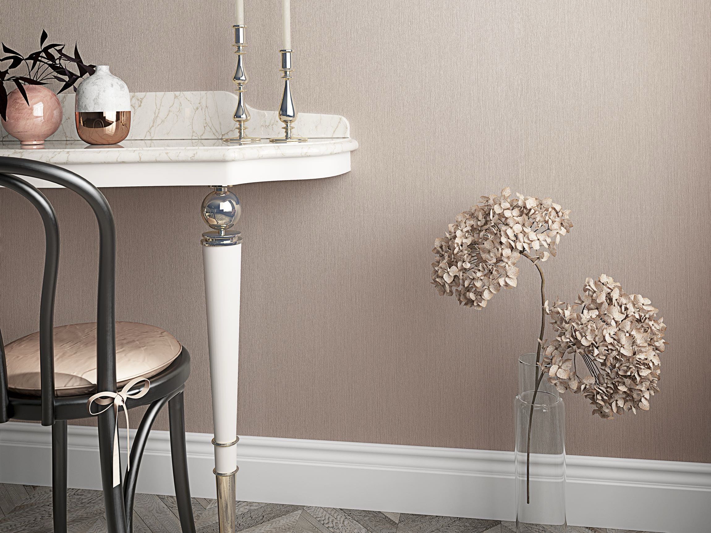 Sehr edle Textiltapete im Wohnraum